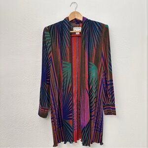 Vintage LS Collections By Sunu Waterfall Cardigan Micro Pleated Sz M/L Colorful